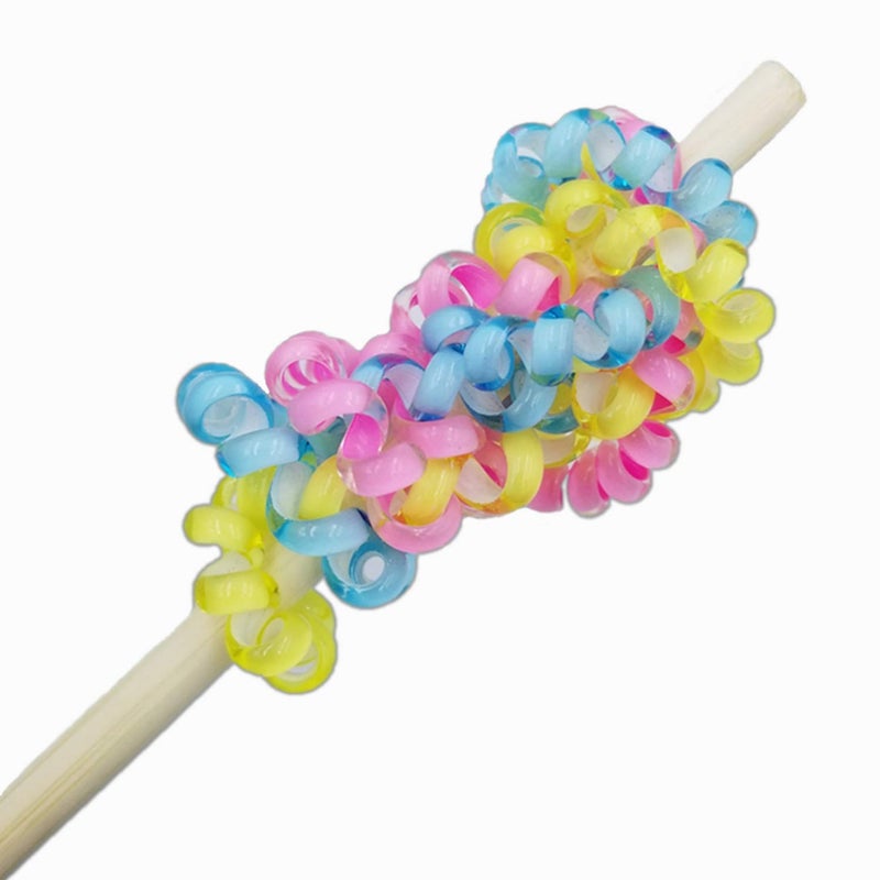 Hodooly Candy Color Hair Accessories: 10 Piece Coil Elastics, Multicolor No-Crease Telephone Cord Plastic Hair Ties for Women - Image 4